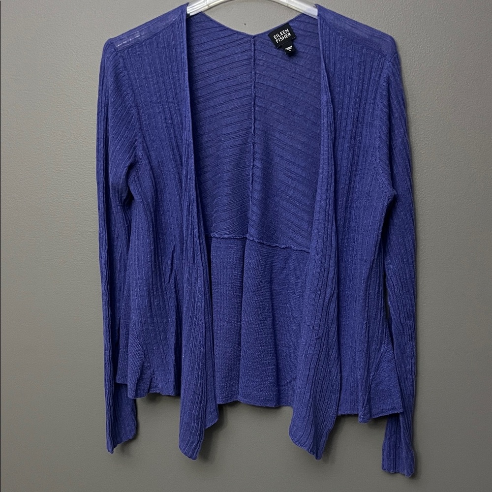Eileen Fisher Purple Open Front Sweater- Size L
